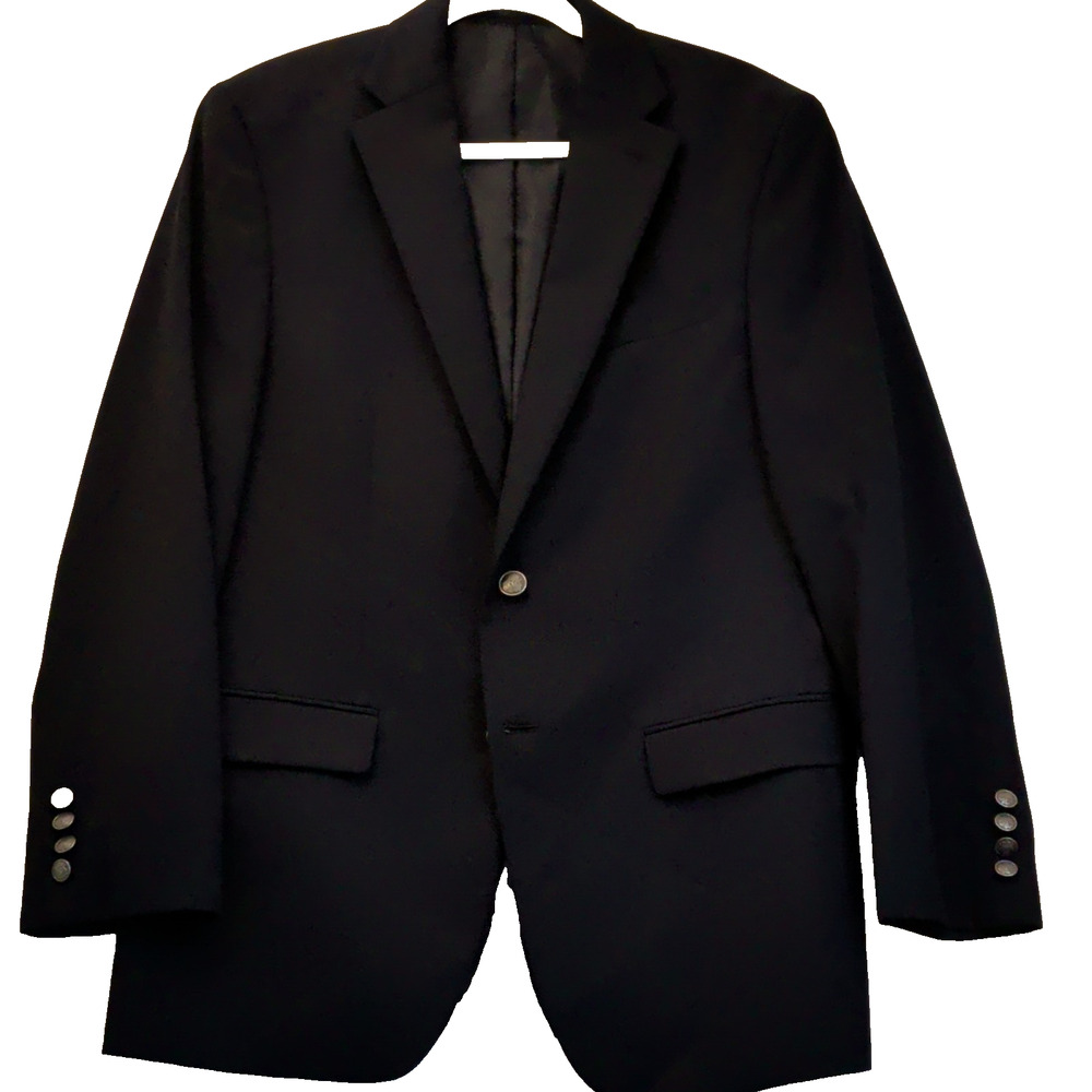 Michael Kors Mens Blazer 38R Navy Blue Preppy Classic Crest Button Suit Jacket